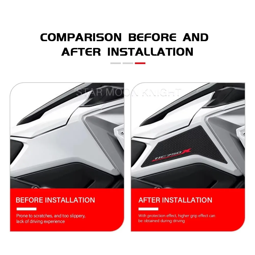Fuel Tank Pad For HONDA NC750X NC 750 X 2021-2024 Motorcycle Accessories Anti Slip Rubber Side Pads Protector Stickers Decal view 3