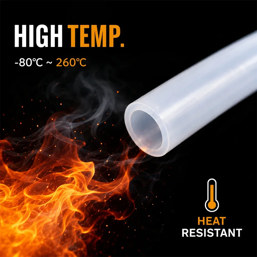 PTFE Tube F46 Capillary Hose ID 0.2-0.8-1-2-3-4-5mm High Temp Resistant Anti-Corrosion Insulated Rigid Pipe Chemical Resistance