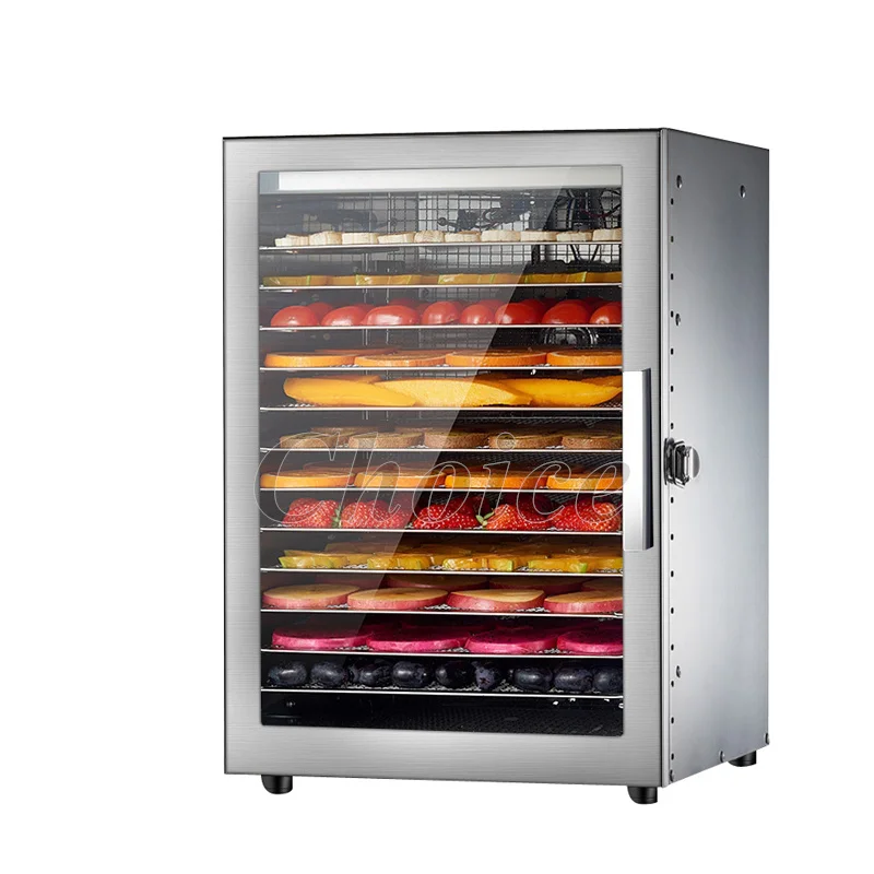 12 Trays Food Dehydrator Stainless Steel Snacks Vegetable Fruits Drying Machine Herb Meat Dryer Commercial Household 220V