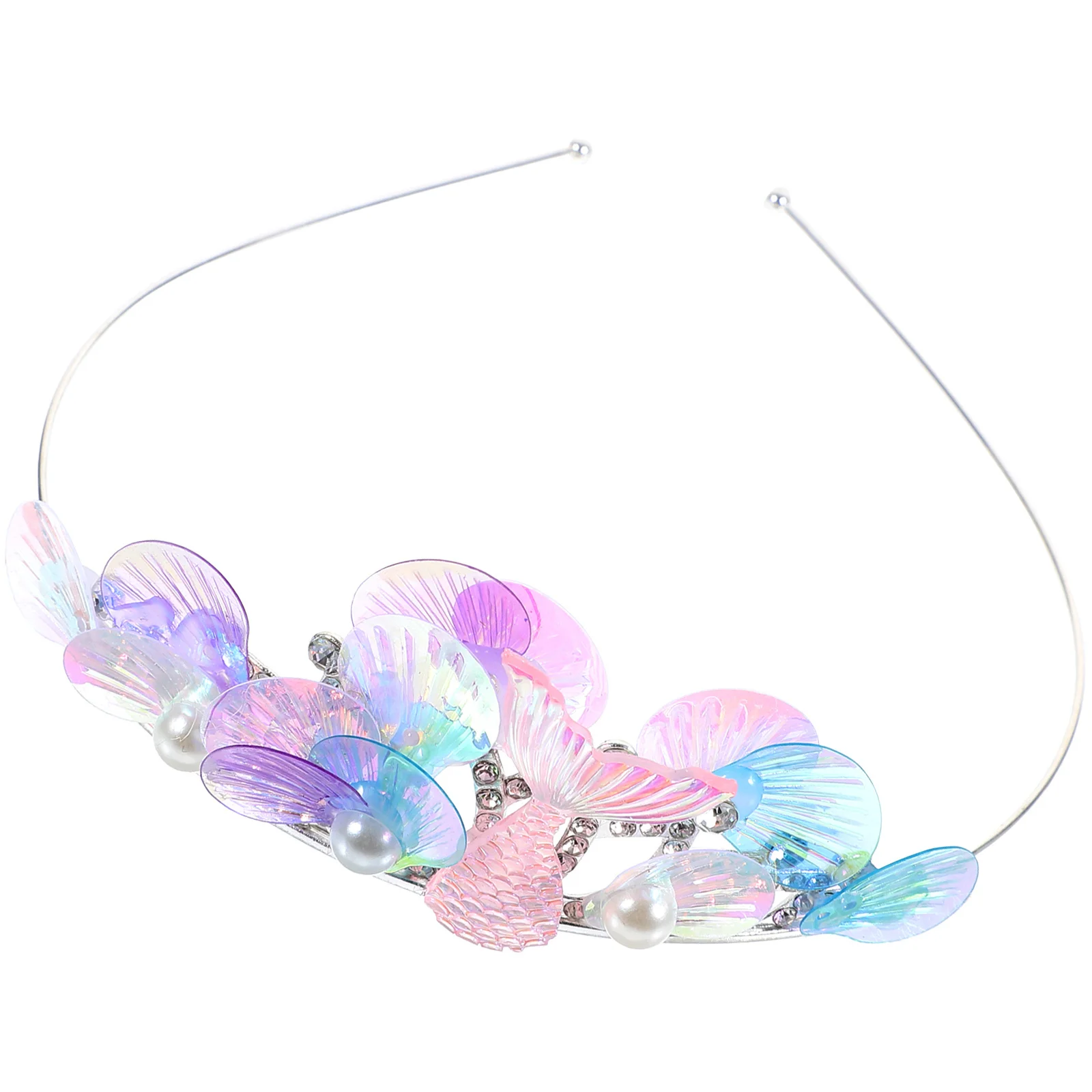 

Металлическая повязка на голову с короной русалки для девочек, повязка для волос со стразами, тиара для вечеринки, дня рождения, декор для волос, аксессуары для волос на тему океана