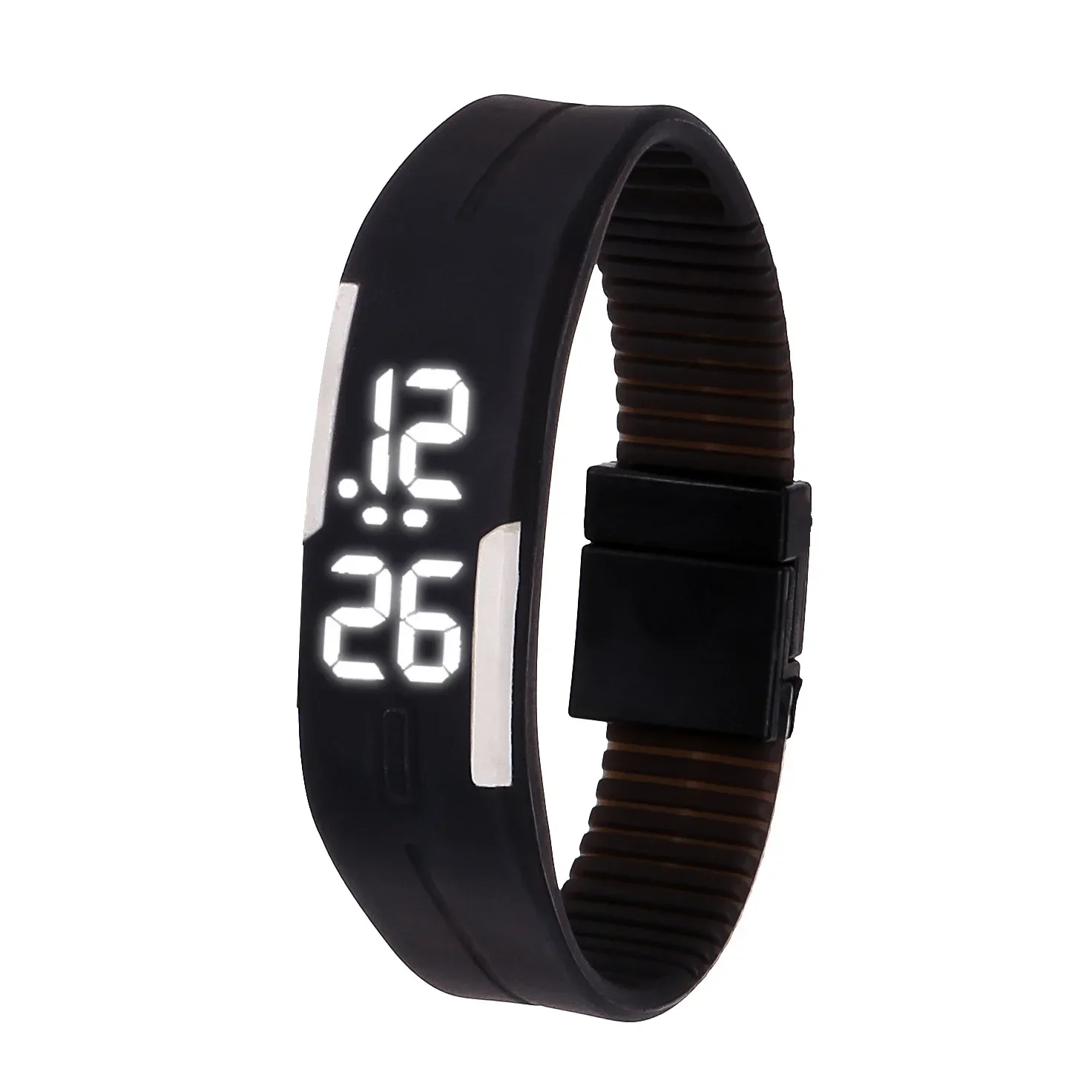 Reloj electrónico deportivo con correa De silicona para hombre y Mujer, pulsera Digital con pantalla LED, diseño sencillo y a la moda, ideal para