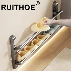 Simple Shoe Rack Wall-mounted Bathroom Slippers Hook Holder Shoes Slipper Drain Storage Drying Rack Shoe Organizer Hanger