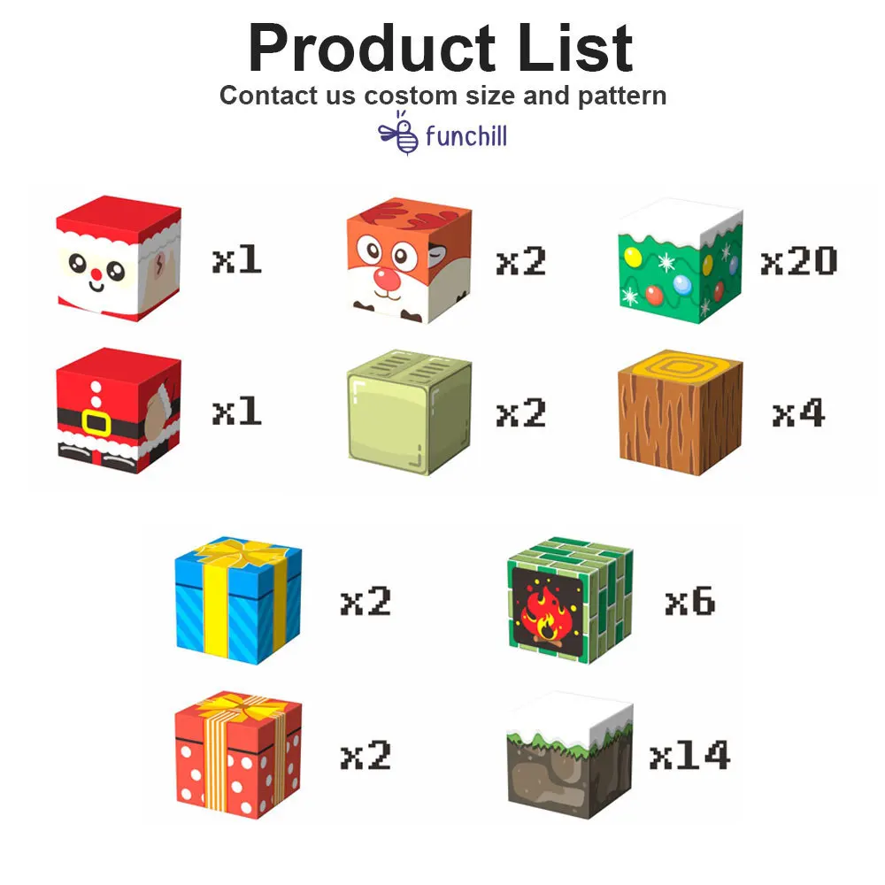 磁気タイル 積み木キット STEM学習玩具 クリスマスプレゼント 創造的なDIY 卓上装飾 サンタクロースデコレーションセット