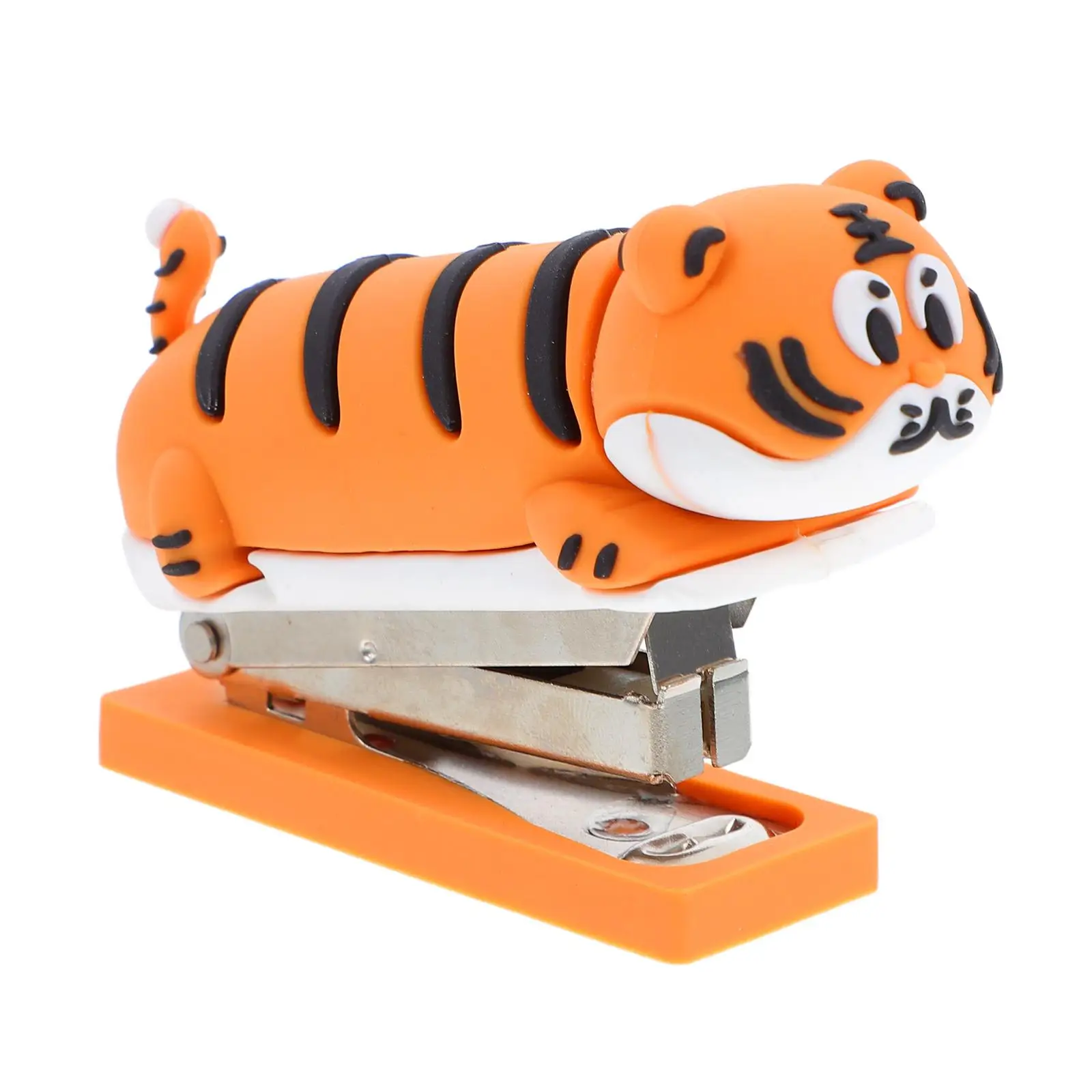 Tiger Stapler Mini Compact Animal Shaped Desk Supply PVC Soft Glue Kids Classroom Portable Lightweight Efficient Office Supplies