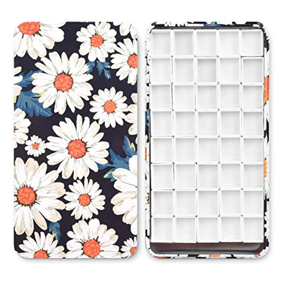 

40Pcs Empty Half Pans with Magnetic Stripe Watercolor Paint Travel Tin Palette Case, Artist Paints Half Pan Kits for DIY Waterc