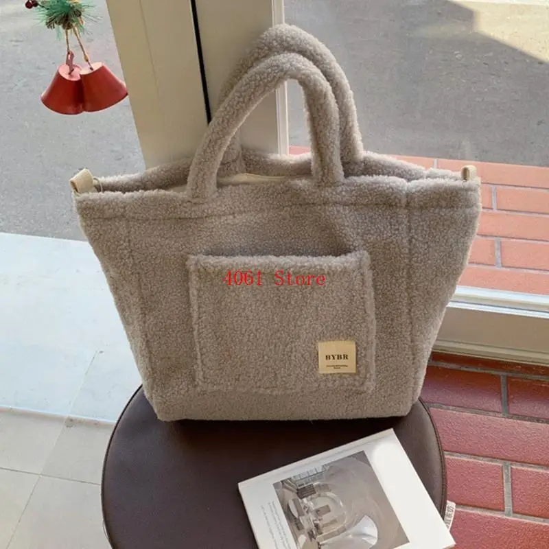 Women's Plush Crossbody Bag Large Capacity Handbags Fashion Shoulder Bags All-matching Tote Bag Lovely Winter Dating Bag