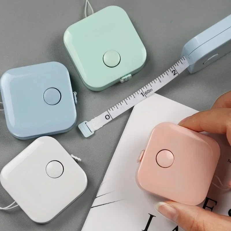 1.5Meter Portable Mini Retractable Tape Measure Pull Ruler Telescopic Soft Tape Sewing Tool Random Color 1Pcs
