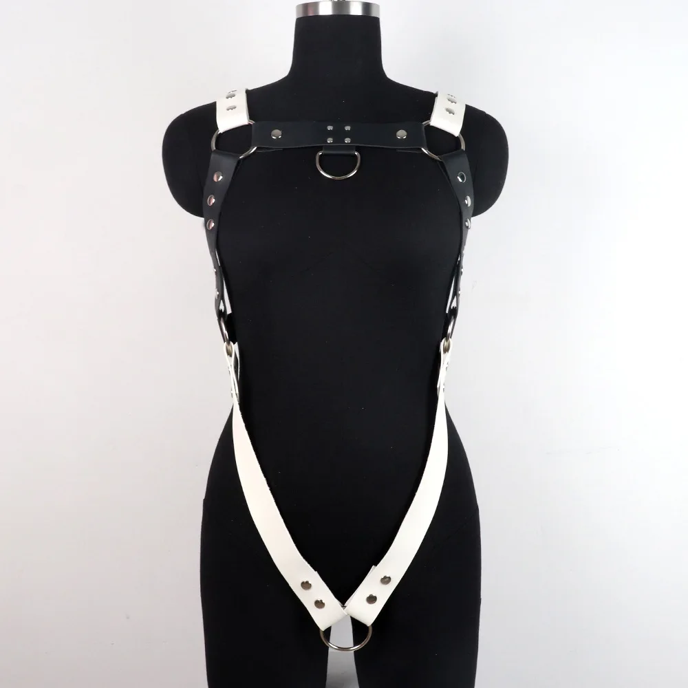 Male Sexual Lingerie Fashion Leather Chest Harness Belt Adjustable BDSM Body Bondage Harness Strap Fetish Gay Clothing for Sex