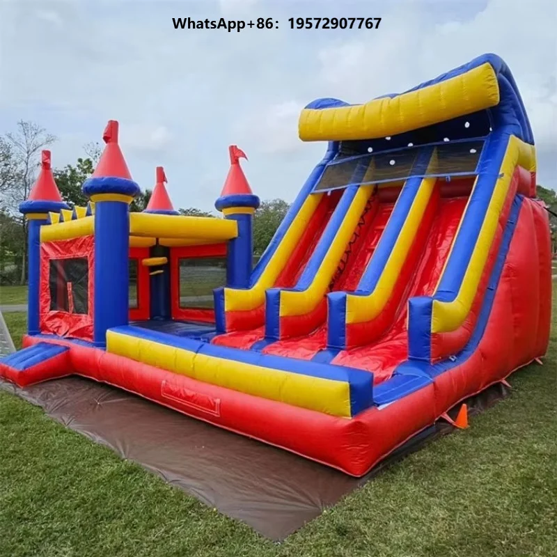 Double Slide Inflatable Combo Bouncy Castle Wet Bounce House