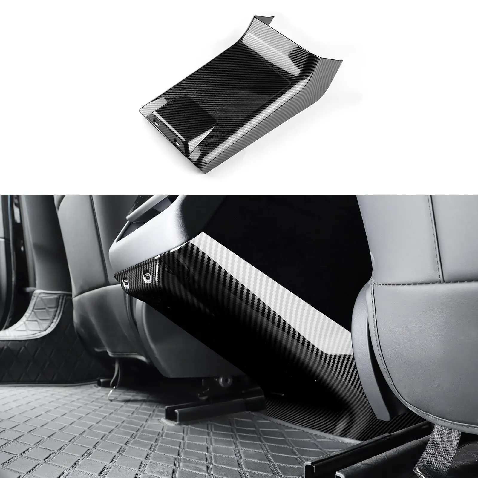 

For Tesla Model 3 Highland 2024 Carbon Fibre USB Decorative Cover Under the Rear Row for Tesla Interior Accessories