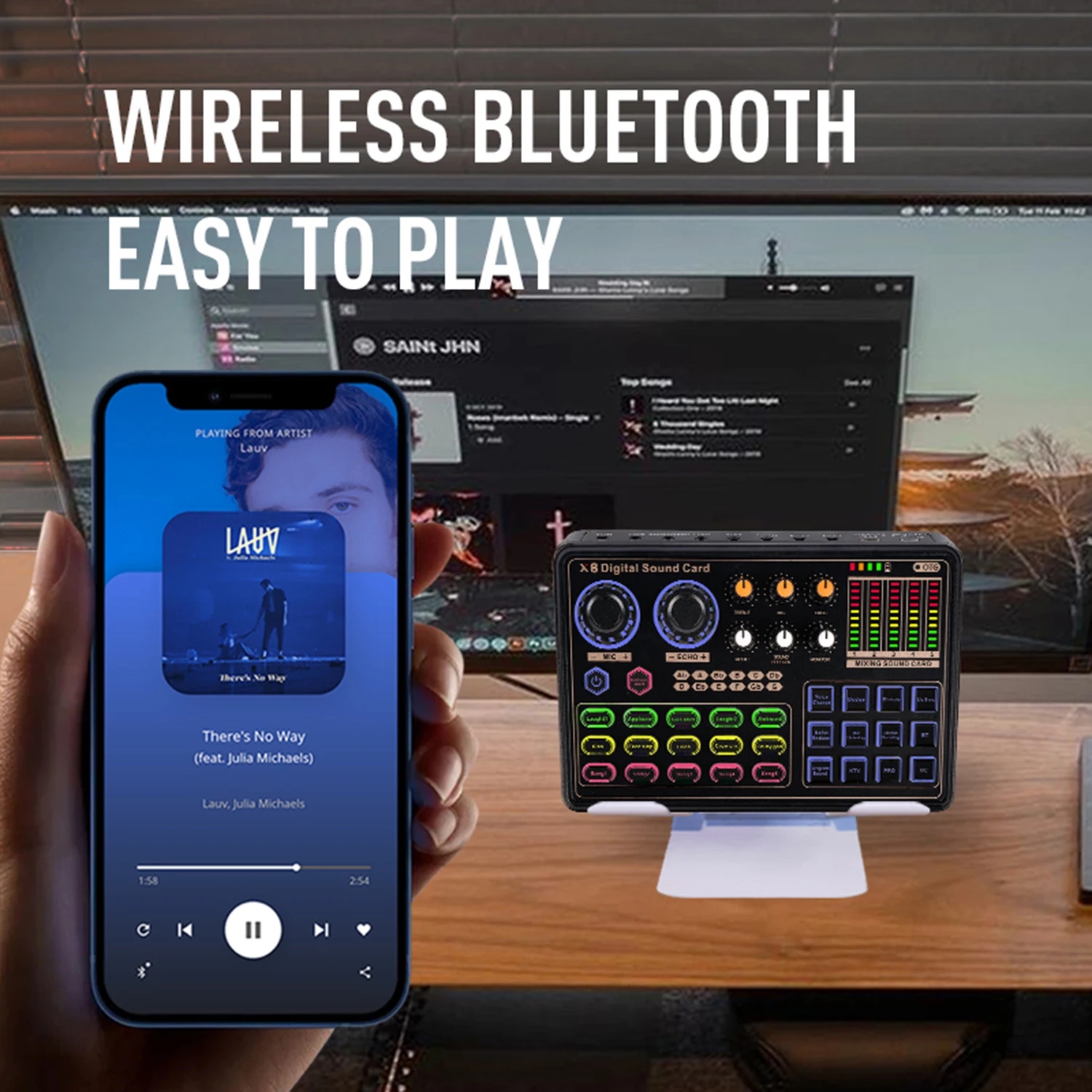 GAX-X6 بطاقة الصوت الحية المزدوجة الهاتف المحمول المباشر الكمبيوتر USB بطاقة الصوت الخارجية شبكة k أغنية مرساة الصوت