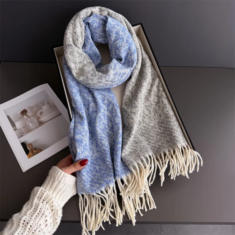 

Luxury 2 Sides Print Cashmere Scarf Women Print Autumn Winter Cashmere Shawl Wrap Warm Female Blanket Designer Ethnic Hijab
