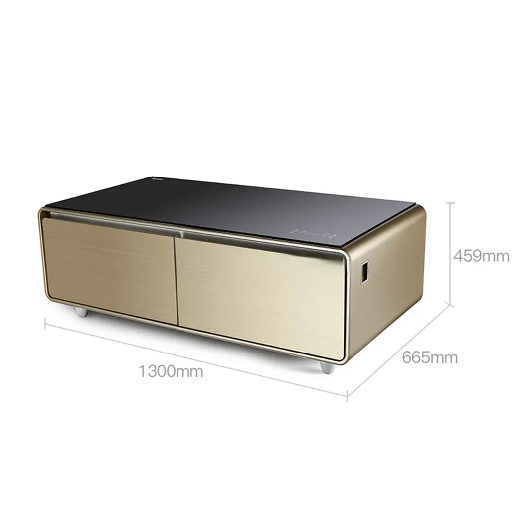 130L Fashion Double Usb Charging Connector Low Noise Design Refrigerator Energy Saving Meeting Coffee Table Cooler