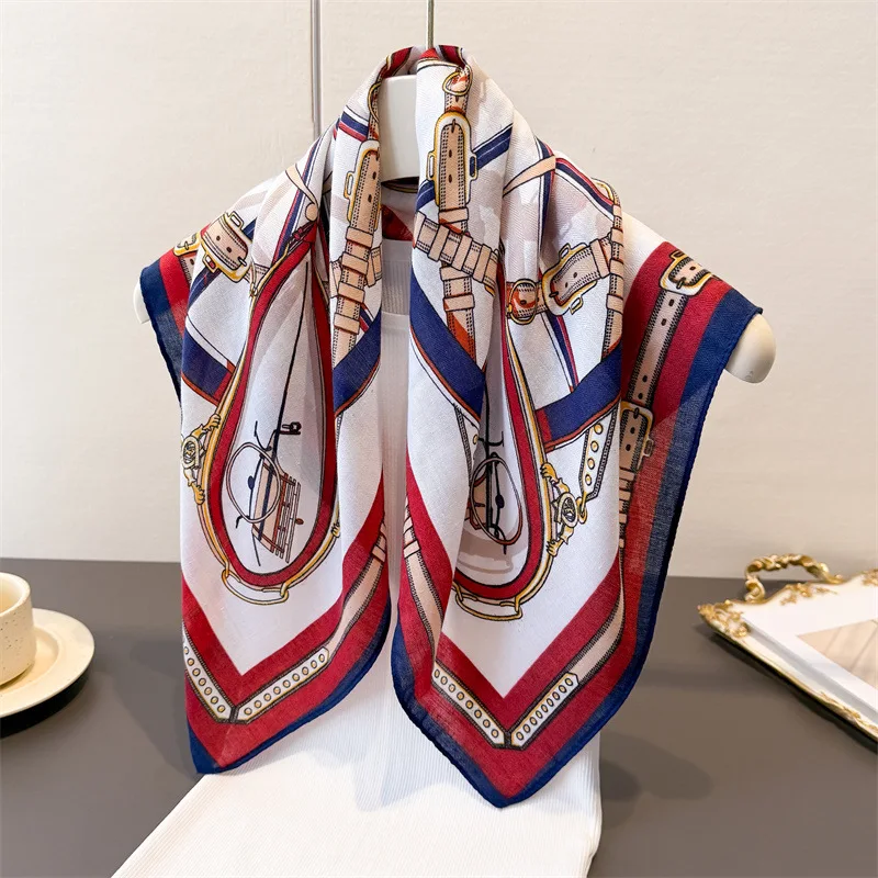 Luxus Baumwolle Gefühl Schal Quadrat Schal 68*68 cm Frauen Hijab Mode Wrap Halstuch Weibliche Haar Bands Band Stirnband bandana