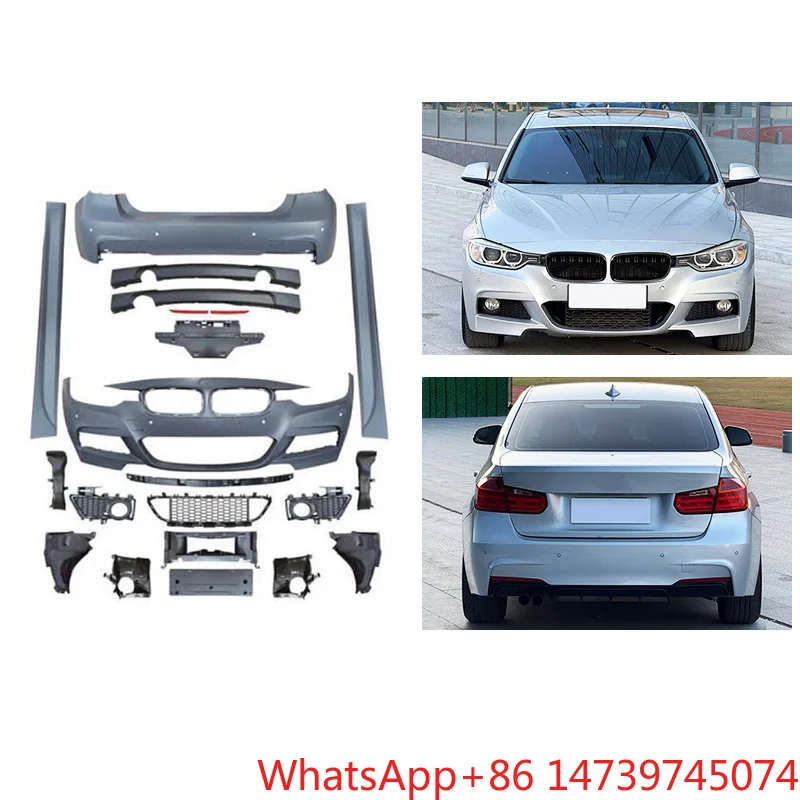 2013-2019 3 Series F30 F35 MT Style Body Kit Bolt-On Front Rear Bumper With Fog Light Exterior Tuning PartsCar Parts Body Kit