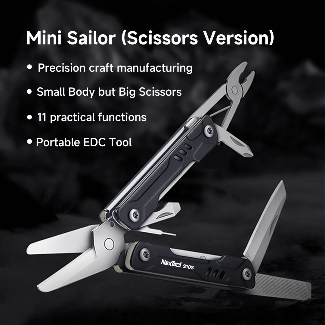 Nextool S10S Mini Sailor Scissors 12 in 1 Taschen-Multitool Schere Zange Messer Hebelwerkzeug SIM-Nadel EDC-Werkzeug Geschenk für Männer