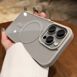 For Magsafe Magnetic Wireless Charging Case for Samsung Galaxy S25 Ultra S24 S23 FE S22 S25 Plus Soft Transparent Phone Cover