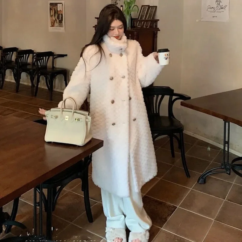 2023 Premium Feel Sheep Lamb Plush Fur Coat Women's Coat Top Thickened Winter Pop Style Foreign Style Pure Desire Small Fragranc