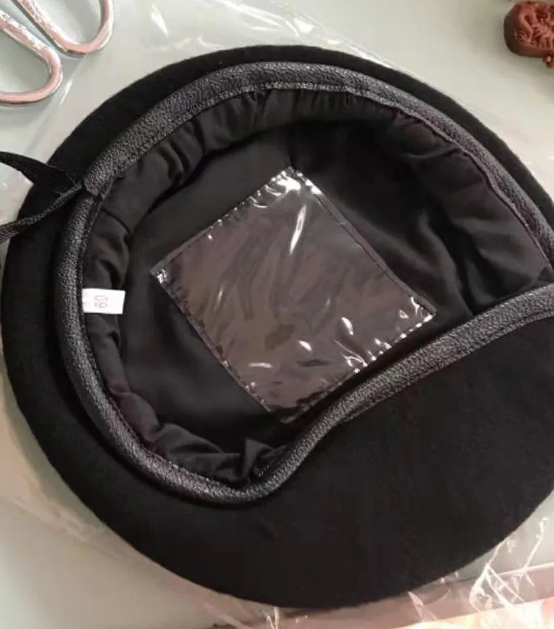 Personalisierte Bestickte Logo-Wollmütze für Erwachsene, Warme Wintermütze, DIY-Logo Künstlermütze, Kürbismütze, Baskenmützen – Detail 3