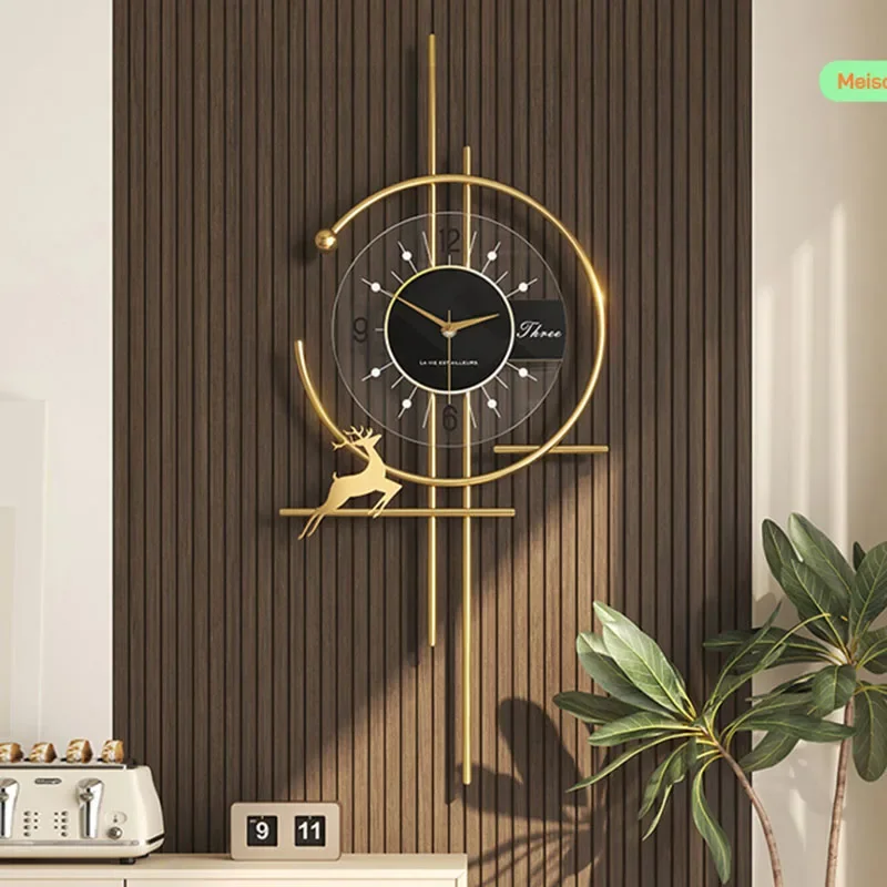 Nordic Restaurant Wall Clocks Living Room Digital Luxury Art Mural Wall Watch Aesthetic Fashion Horloge Murale Home Decoration