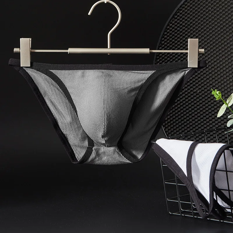 Underwear Men's Low Waist Briefs Narrow Edge Thread Sweat-wicking Comfortable and Sexy Underwear Big Bag U Convex Briefs