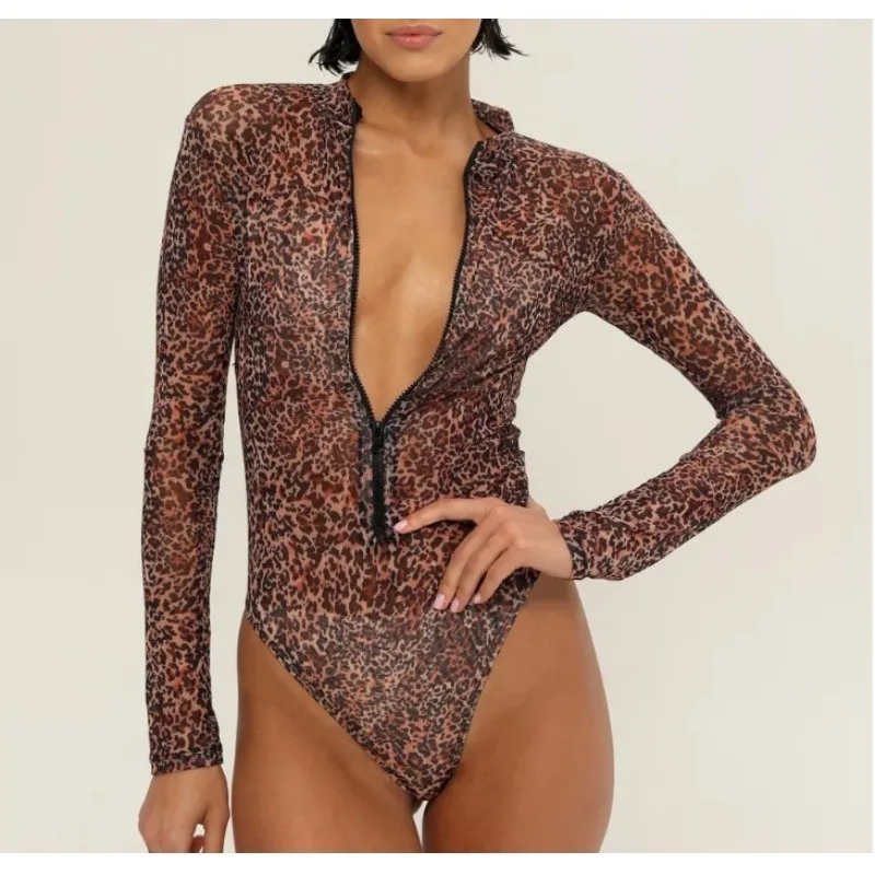 Women Long Sleeve Zipper Swimsuit UV Protection Rash Guard SPF Sunblock Surfing Suit Diving Swimwear Beach Sportswear Bodysuits