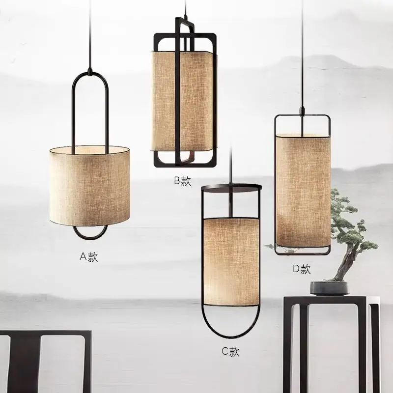 New Chinese style pendant light tea room bedroom bedside commercial restaurant ceiling lamp aisle