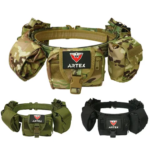 새로운 패턴 MOLLE 전술 벨트 나일론 다기능 조합 순찰 벨트, 야외 CS 장비 전술 허리띠 허리 인감