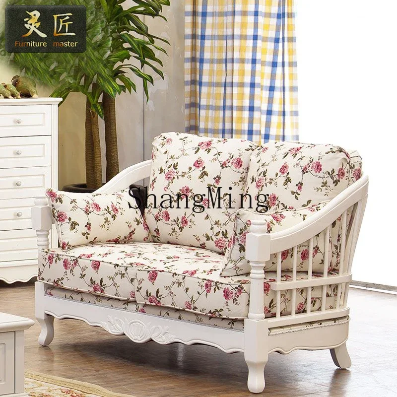 

CL apartment white solid wood sofa combination modern simple oak sofa