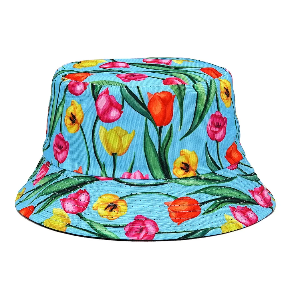 2024 Printed Graffiti Bucket Hats for Women Men Fashion Spring Summer Panama Caps Black Cotton Fisherman\'s Hat