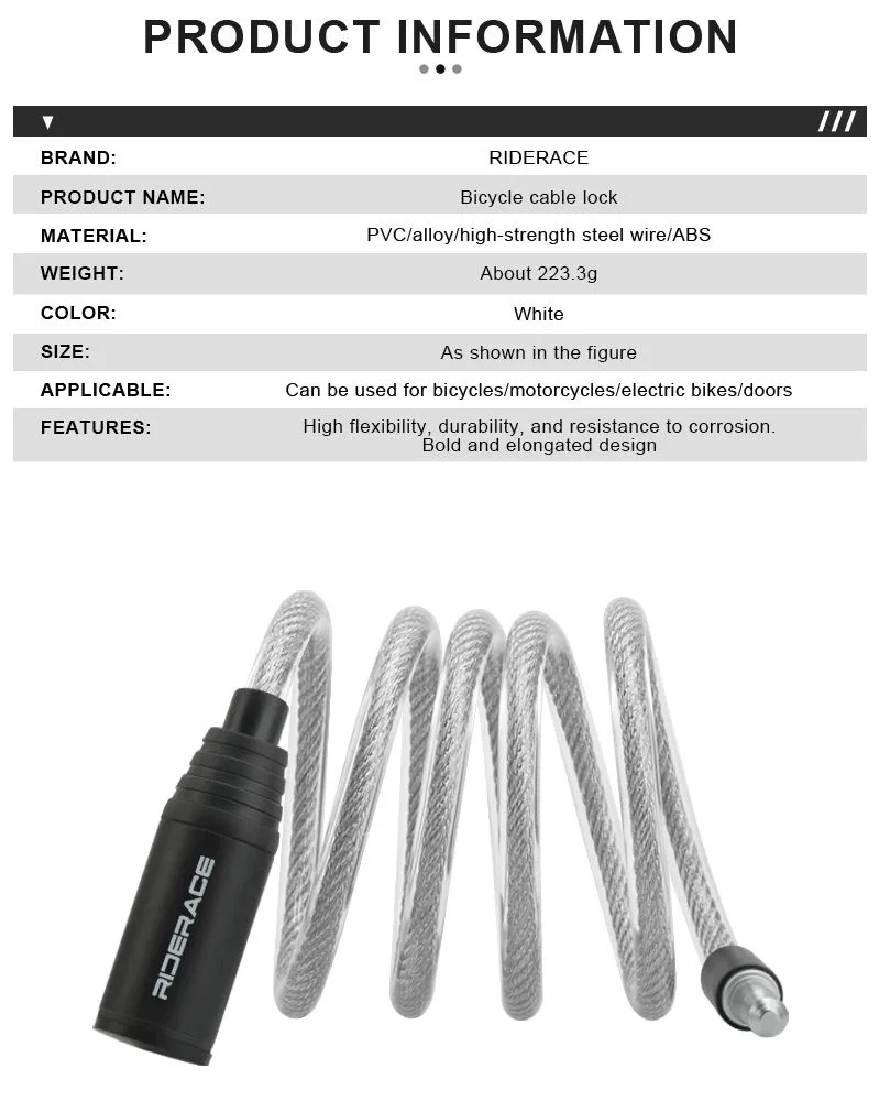Tragbare Fahrrad Anti-Diebstahl Ring Schloss Hohe Sicherheit Roller Elektrische E-Bike Rennrad Schloss Splitter Fahrrad Kabel Schlösser – Detail 1