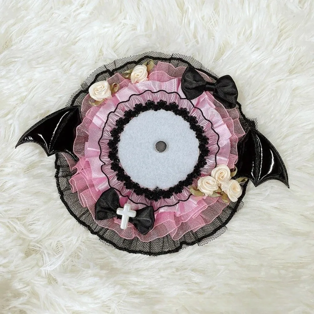 Bow Magnetic Anime Badge Holder Rose Wings Ornate Ribbon Badge Flower Crystal Cross Pins Display Base 55-75mm Badge Display