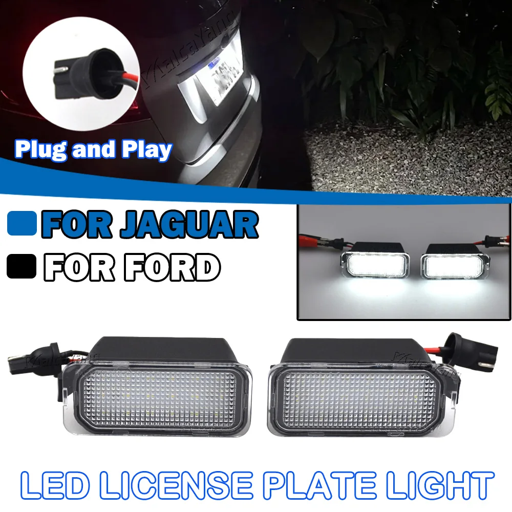 2 Stück Kennzeichenbeleuchtung für Ford KUGA S MAX MONDEO MK4 MK5 MK2 FIESTA 2008-2019 FOCUS ABS-Kunststoff 12V LED-Nummernschildleuchte – Detail 5