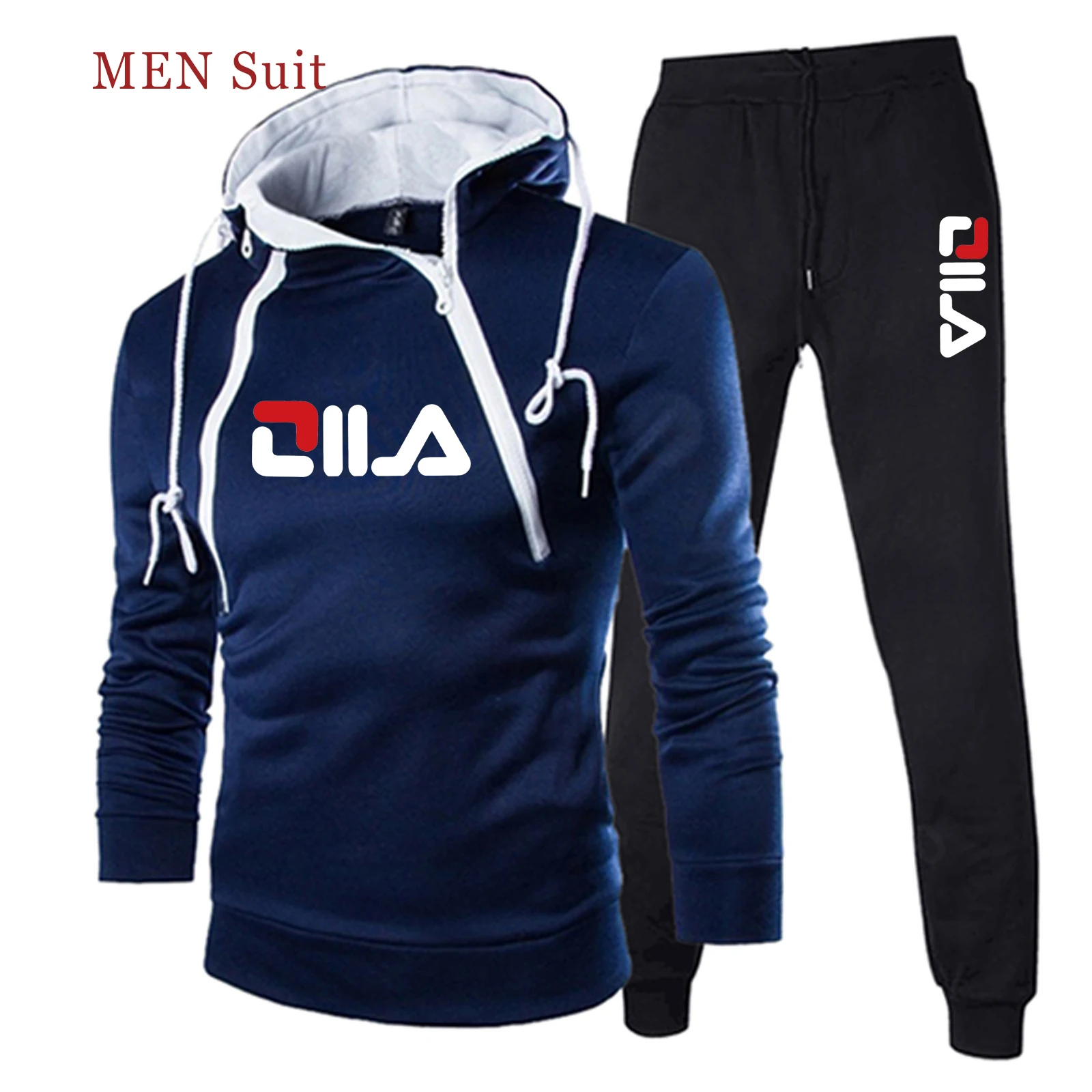 Men\'s Zipper Sweatshirt Set for Men Designe Hoodie High-quality Causal Two Piece Outdoors Jogging Versatile Sweatpants Tracksuit