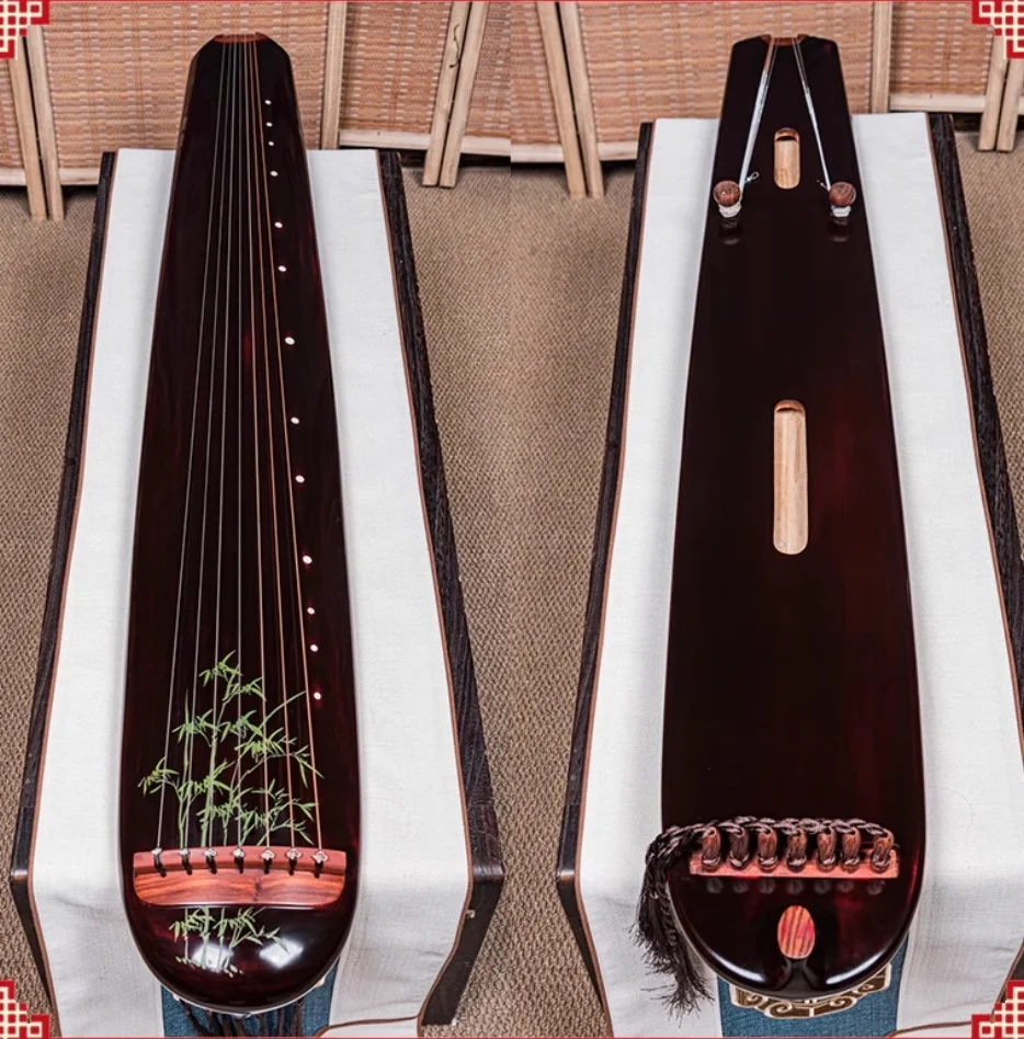 

Guqin Chaotic style Hand drawn bamboo Old cedar wood Chinese string instruments