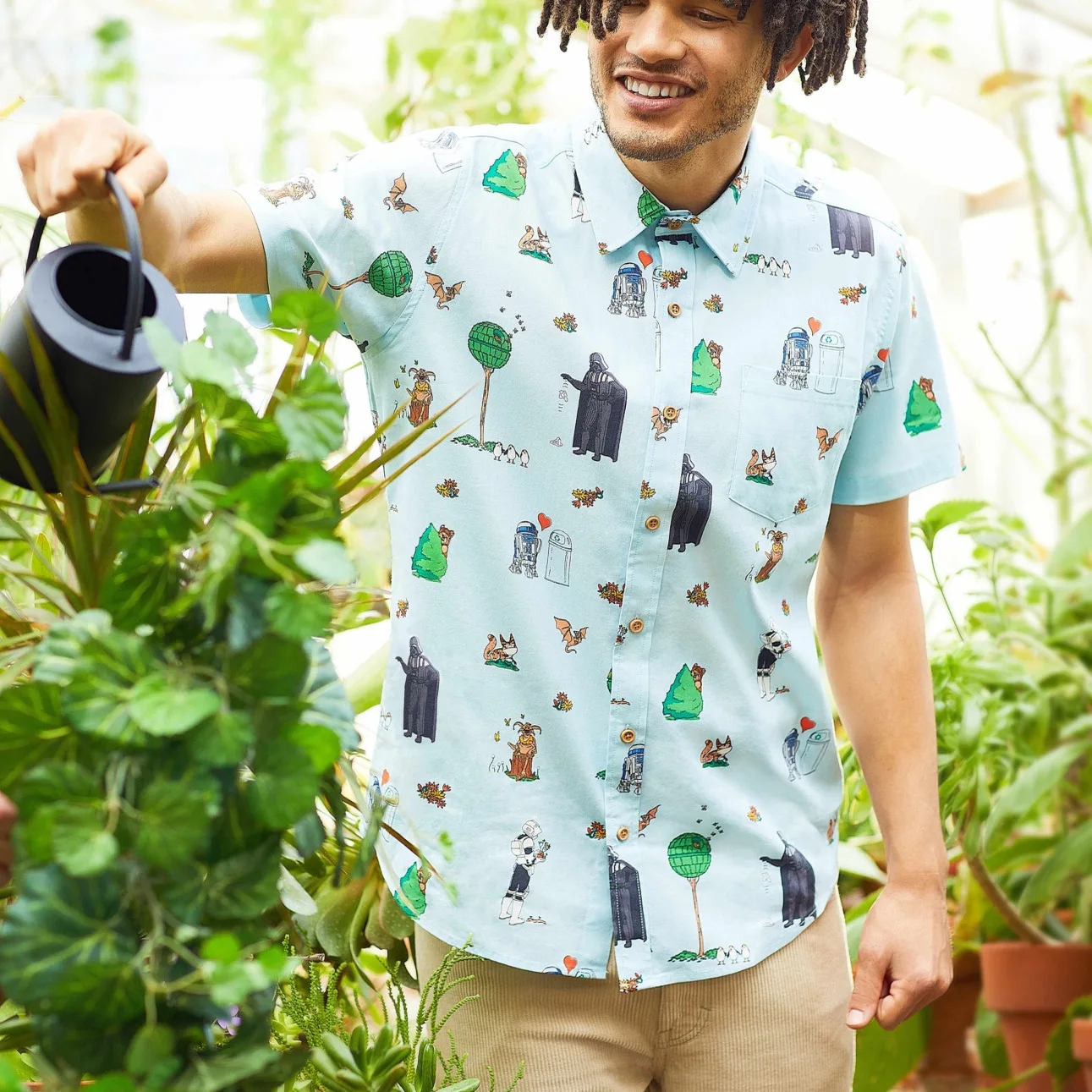 

Casual Cotton irt Men's Summer ort Sve Printed Cartoon Faionable Button up Top Breathable Comfortable Stand Fit