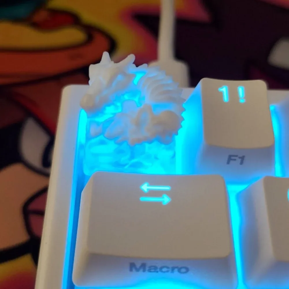 3D Stereoscopic Dragon Embossed Resin Keycaps Resin Keycap Magnetic Shine Through Transparent ESC Mechanical Keyboard Keycap