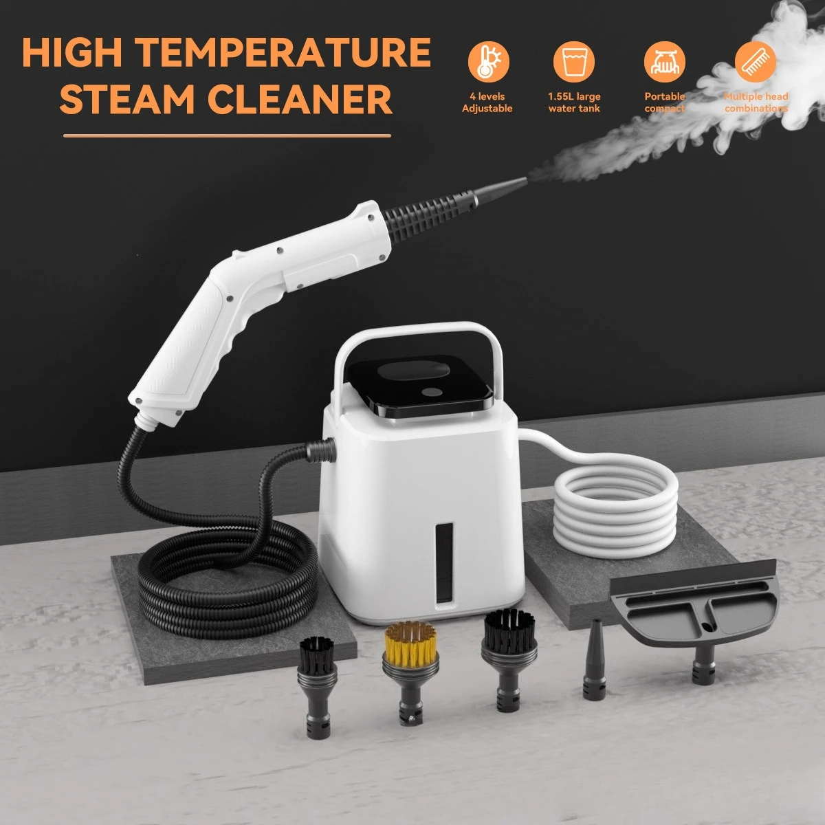 Portable Handheld High Pressure Steam Cleaner Multi Nozzle Household Kitchen Car Window Steam Cleaning Machine
