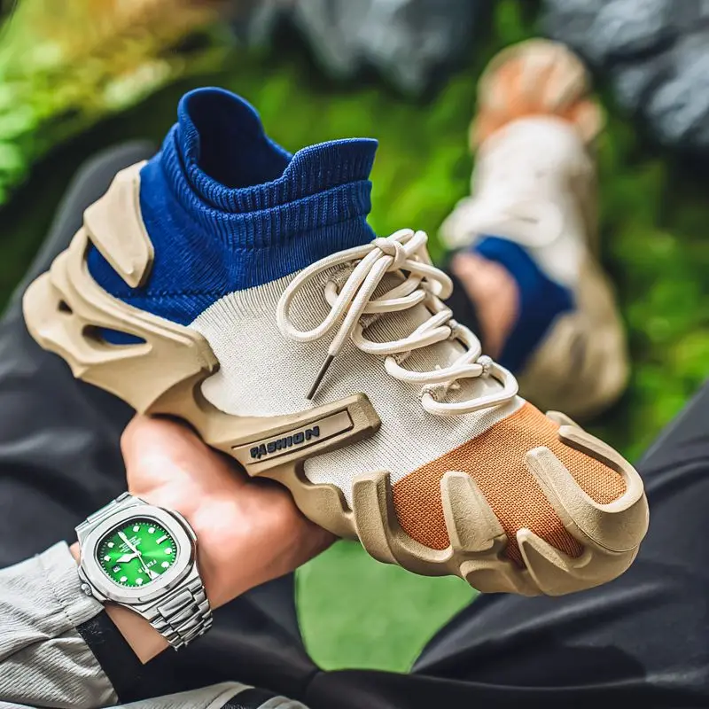 Men's Color Block Design Casual Fashion Shoes Thick Bottom Function Mecha Stylish Versatile Not Picky about Matching view 6
