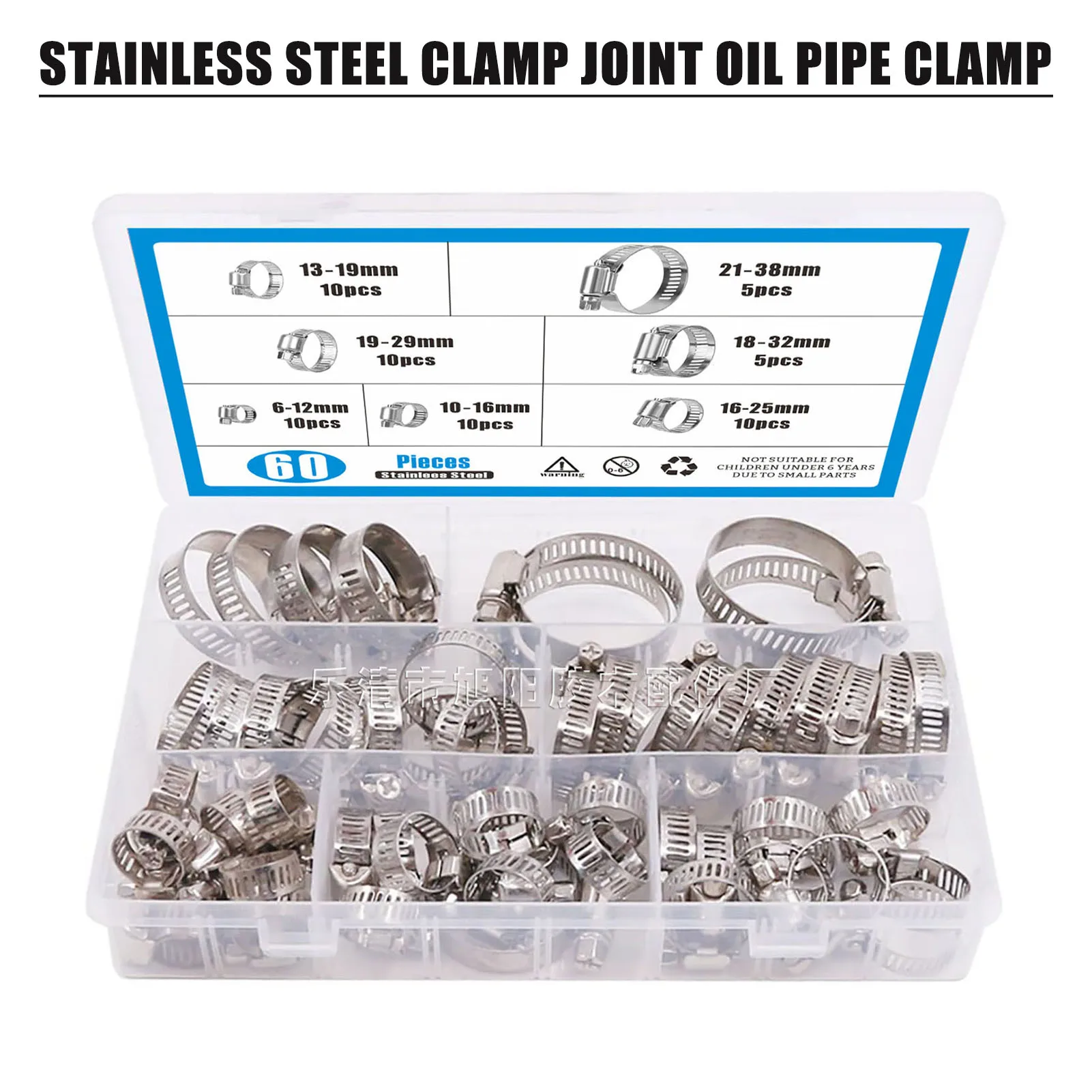 60pcs Stainless Steel Hose Clamp Clips Ensure Durability and Resist Corrosion Tool Suitable for Pipe Fitting Connections