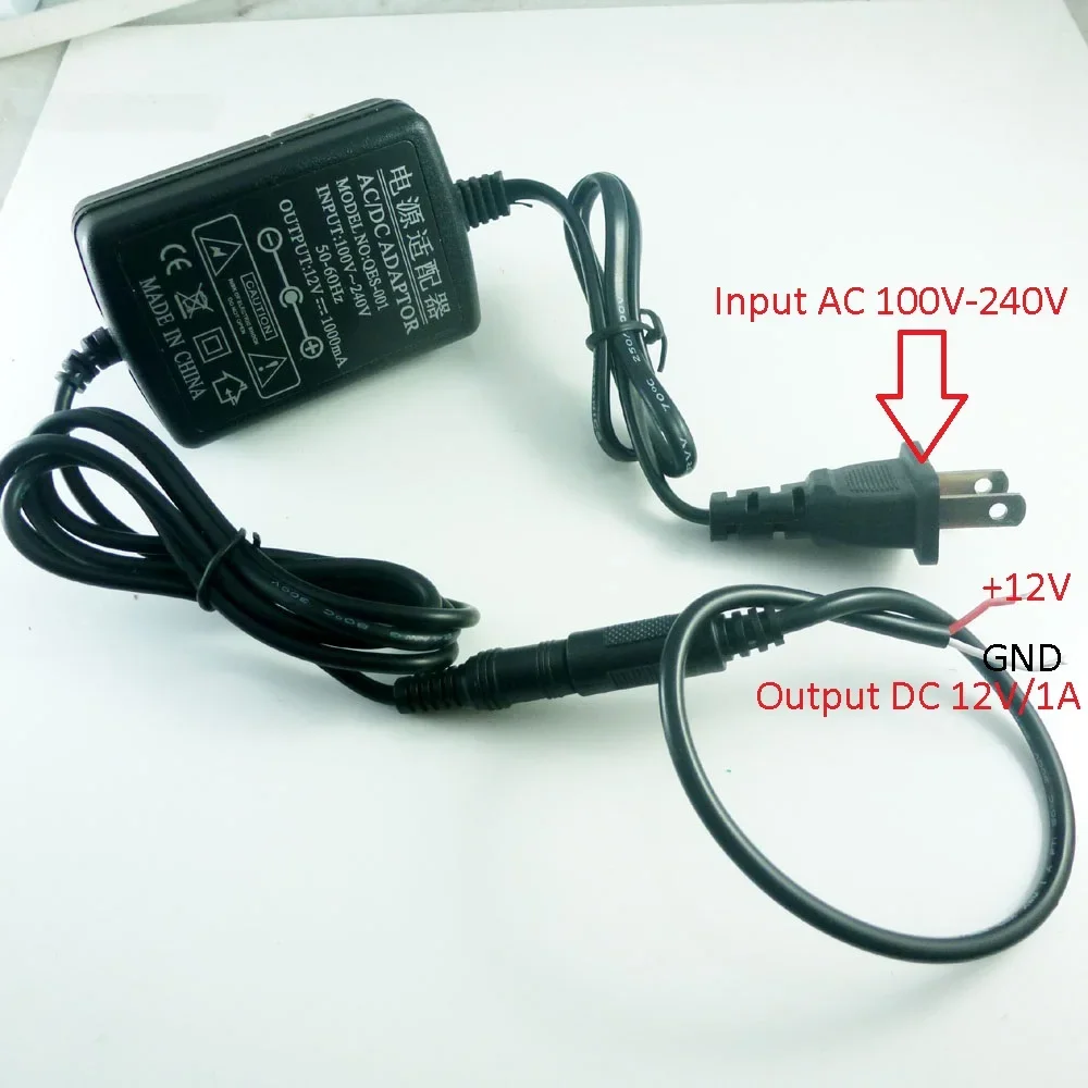 1A AC DC Adaptor Input 110V 220V to 12V 1A 50Hz 60Hz For Wifi RS485 RS232 Relay 315M 433M RF Wireless Controller LED