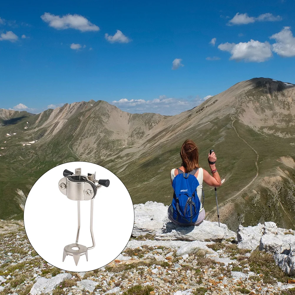 

Aluminum Alloy Cane Tips 5 Steel Prongs Ice Crutches Walking Stick Trekking Poles Crampons Non Slip Claw Tool Silver