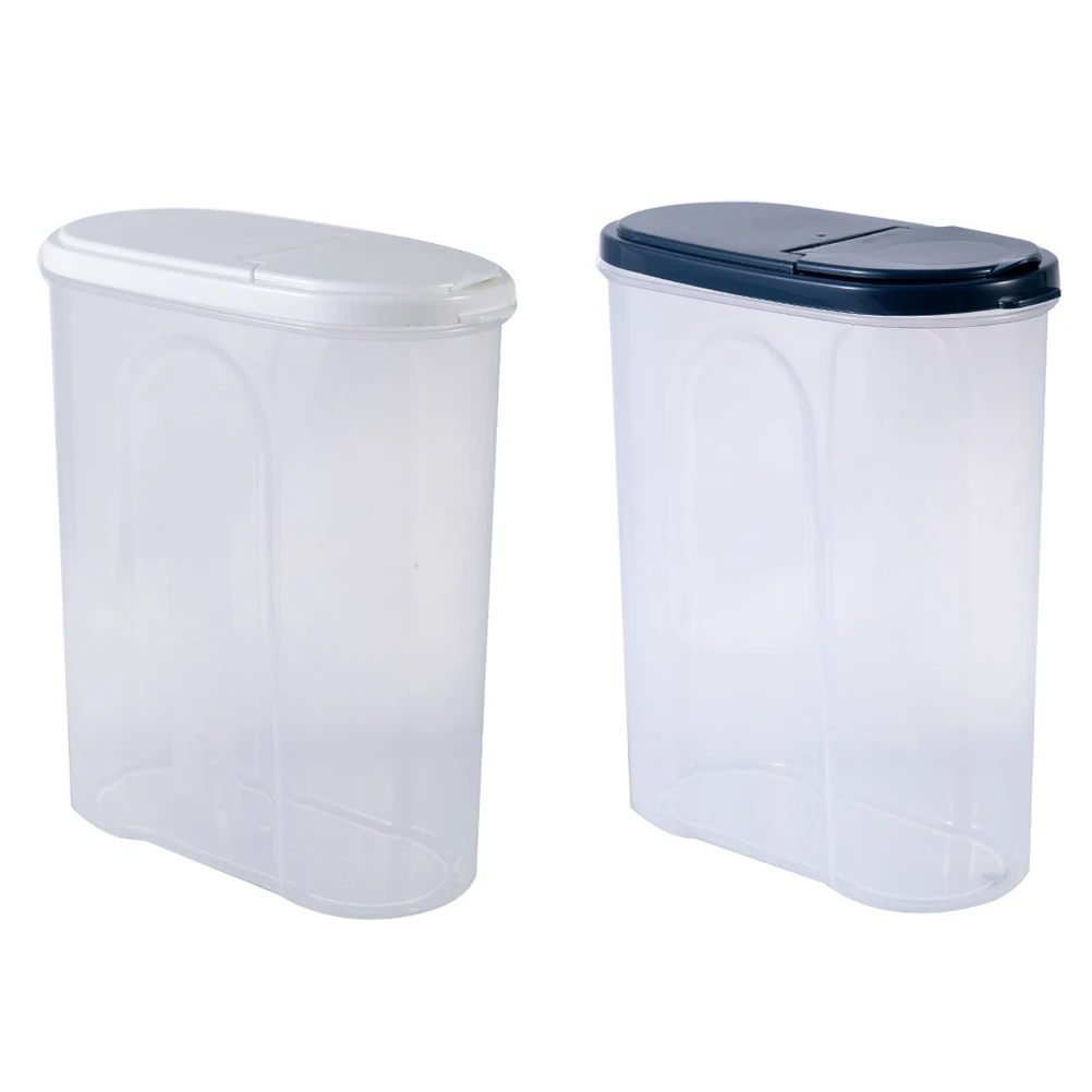 

2 Pcs Plastic Food Storage Containers Sealed Dust Proof Transparent Kitchen Household Cereal Holder Easy Long Lasting