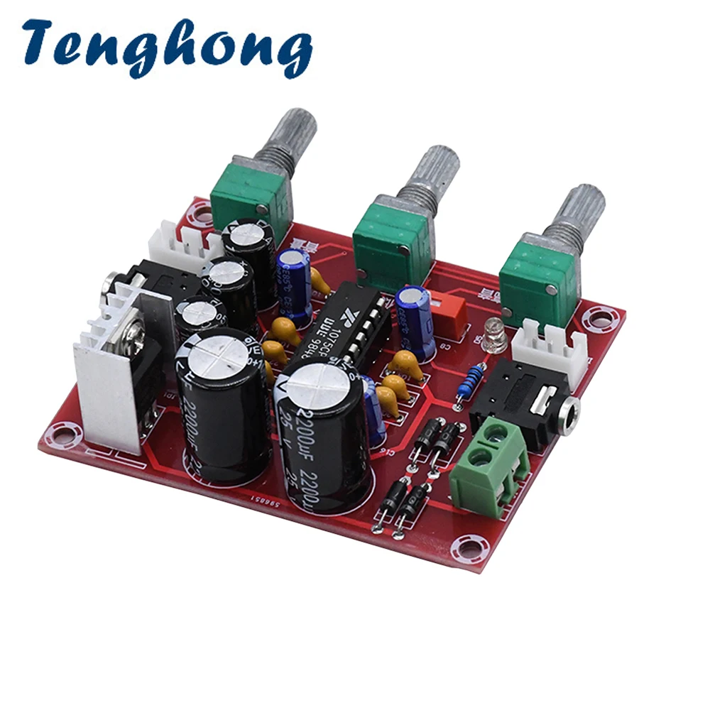 

Tenghong 1 шт. тональная плата предусилителя XR1075 BBE цифровая тюнинговая плата аудиопроцессор предусилитель AC DC 12 В высококачественный модуль усилителя