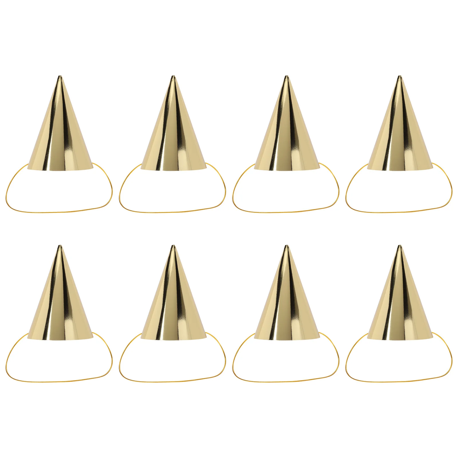 

8Pcs Birthday Party Hats for Fun Gold Cone Hats Birthday Celebration Decor Party Favors for Adults
