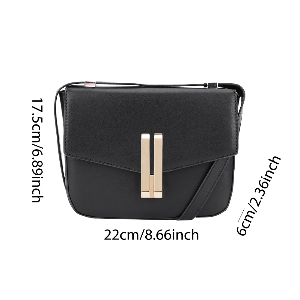 Bolsa tote pequena feminina de grande capacidade, bolsa de ombro quadrada pu, bolsa de transporte da moda, alça ajustável, fecho de ferrolho para festas e férias