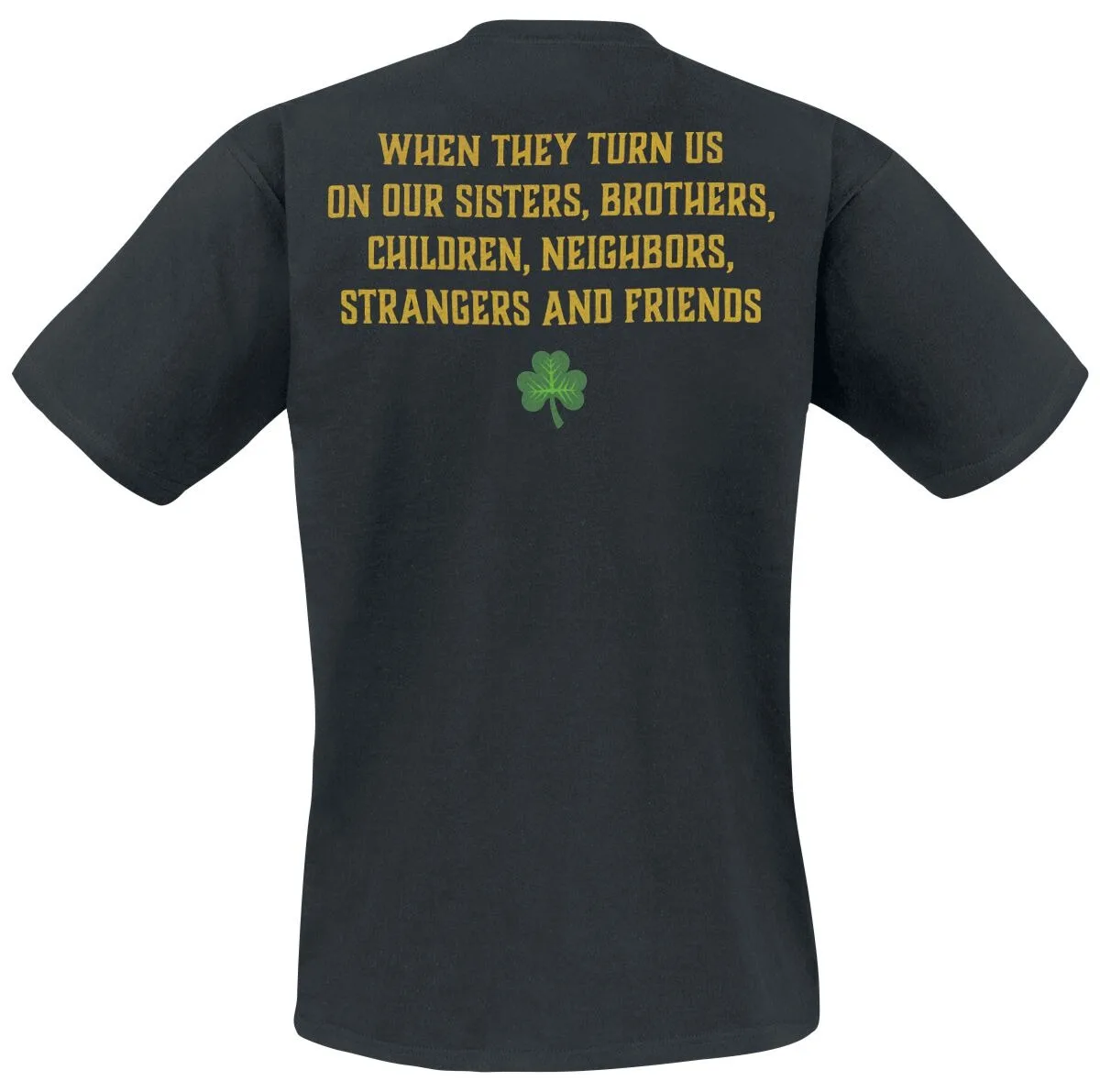 Dropkick Murphys Lyrics & Shamrock T-shirt Soft Cotton Unisex Tee Black Background Print Daily Casual Punk T-shirt