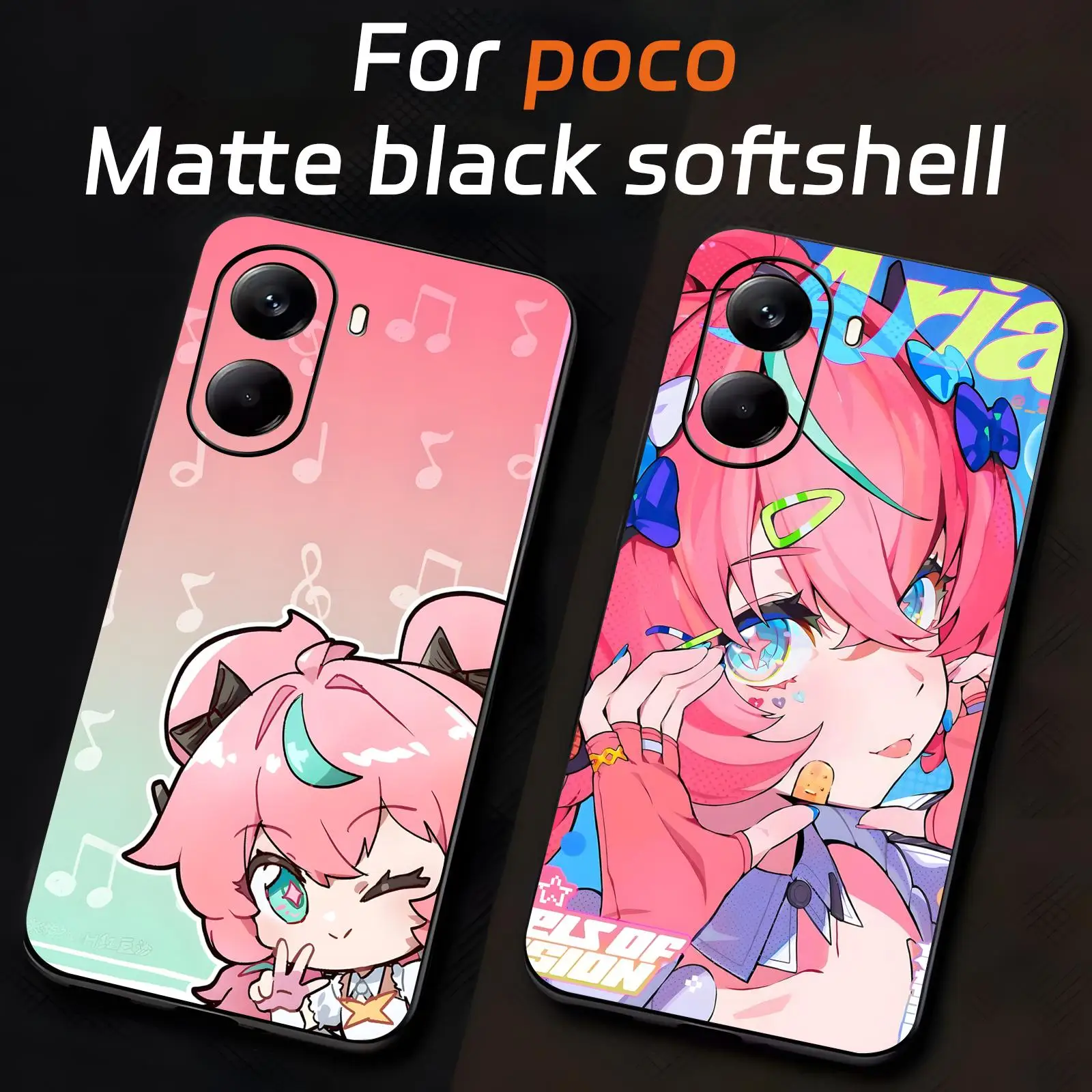 Zenless Zone Zero Aria  Phone Case For Xiaomi POCO M7 M6 M5 X7 X6 X5 F7 F6 F5 Pro 5G Soft black Shockproof Cover