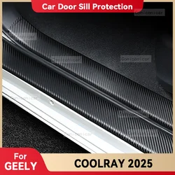 Car Carbon Fiber Door Sill Sticker For GEELY COOLRAY 2022-2025 Threshold Pedal Anti-scratch Interior Decoration Accessories