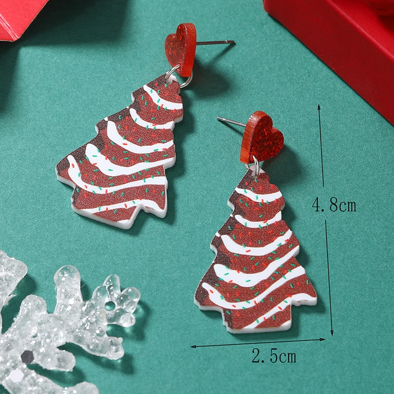 Luxury and luxurious Christmas earrings 2023 new popular earrings for women with unique design sense, niche fashion acrylic earr